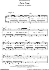 Cover icon of Eyes Open sheet music for piano solo by Taylor Swift, easy skill level