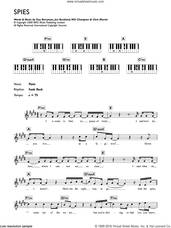 Cover icon of Spies sheet music for piano solo (chords, lyrics, melody) by Coldplay, Chris Martin, Guy Berryman, Jon Buckland and Will Champion, intermediate piano (chords, lyrics, melody)