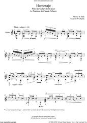 Cover icon of Homenaje sheet music for guitar solo (chords) by Manuel De Falla, classical score, easy guitar (chords)