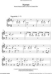 Cover icon of Human sheet music for piano solo by Christina Perri and Martin Johnson, easy skill level
