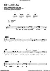 Cover icon of Little Things sheet music for piano solo (chords, lyrics, melody) by One Direction, Ed Sheeran and Fiona Bevan, intermediate piano (chords, lyrics, melody)