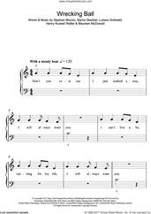 Cover icon of Wrecking Ball sheet music for piano solo (5-fingers) by Miley Cyrus, Henry Russell Walter, Lukasz Gottwald, Maureen McDonald, Sacha Skarbek and Stephan Moccio, beginner piano (5-fingers)