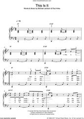 Cover icon of This Is It sheet music for piano solo by Michael Jackson and Paul Anka, easy skill level
