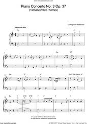 Cover icon of First Movement Themes (from Piano Concerto No.3, Op.37) sheet music for piano solo by Ludwig van Beethoven, classical score, easy skill level