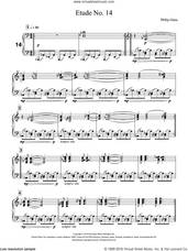 Cover icon of Etude No. 14 sheet music for piano solo by Philip Glass, classical score, intermediate skill level
