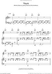 Cover icon of Yours sheet music for voice, piano or guitar by Ella Henderson and Joshua Record, intermediate skill level