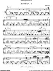 Cover icon of Etude No. 16 sheet music for piano solo by Philip Glass, classical score, intermediate skill level