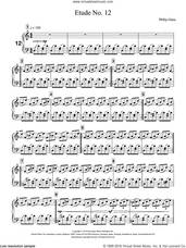 Cover icon of Etude No. 12 sheet music for piano solo by Philip Glass, classical score, intermediate skill level