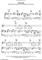 Cover icon of This Girl sheet music for voice, piano or guitar by Kungs vs. Cookin' on 3 Burners, Ivan Khatchoyan, Jake Mason, Kungs and Lance Ferguson, intermediate skill level