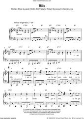 Cover icon of Bills, (easy) sheet music for piano solo by LunchMoney Lewis, Eric Frederic, Gamal Lewis, Jacob Hindlin and Rickard Goransson, easy skill level