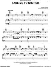 Cover icon of Take Me To Church sheet music for voice, piano or guitar plus backing track by Hozier and Andrew Hozier-Byrne, intermediate skill level