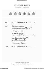 Cover icon of It Never Rains sheet music for guitar (chords) by Dire Straits and Mark Knopfler, intermediate skill level