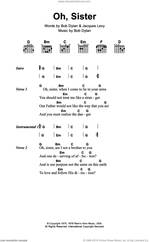 Cover icon of Oh, Sister sheet music for guitar (chords) by Bob Dylan and Jacques Levy, intermediate skill level