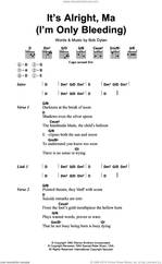 Cover icon of It's Alright Ma (I'm Only Bleeding) sheet music for guitar (chords) by Bob Dylan, intermediate skill level