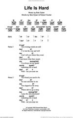 Cover icon of Life Is Hard sheet music for guitar (chords) by Bob Dylan and Robert Hunter, intermediate skill level