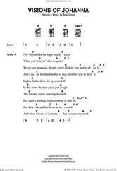 Cover icon of Visions Of Johanna sheet music for voice, piano or guitar by Bob Dylan, intermediate skill level