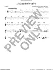 Cover icon of More Than You Know sheet music for clarinet solo by Vincent Youmans, Edward Eliscu and William Rose, intermediate skill level