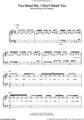 Cover icon of You Need Me, I Don't Need You sheet music for piano solo by Ed Sheeran, easy skill level