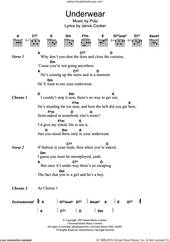 Cover icon of Underwear sheet music for guitar (chords) by Pulp and Jarvis Cocker, intermediate skill level
