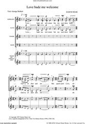 Cover icon of Love Bade Me Welcome sheet music for voice, piano or guitar by Judith Weir and George Herbert, classical score, intermediate skill level