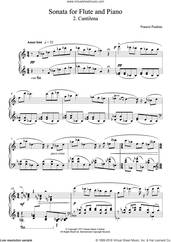 Cover icon of Sonata For Flute, 2nd Movement 'Cantilena: Assez Lent' sheet music for piano solo by Francis Poulenc, classical score, intermediate skill level