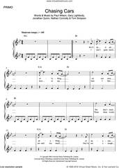 Cover icon of Chasing Cars sheet music for piano four hands by Snow Patrol, Gary Lightbody, Jonathan Quinn, Nathan Connolly, Paul Wilson and Tom Simpson, intermediate skill level