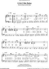 Cover icon of It Ain't Me Babe sheet music for voice and piano by Bob Dylan, intermediate skill level