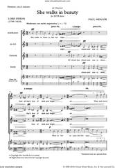 Cover icon of She walks in beauty sheet music for choir (SATB: soprano, alto, tenor, bass) by Paul Mealor and George Byron, classical score, intermediate skill level