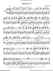 Cover icon of Etude No. 4 sheet music for piano solo by Philip Glass, classical score, intermediate skill level