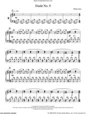 Cover icon of Etude No. 9 sheet music for piano solo by Philip Glass, classical score, intermediate skill level