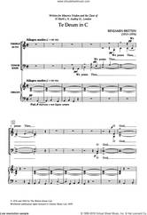Cover icon of Te Deum In C sheet music for choir by Benjamin Britten and Miscellaneous, classical score, intermediate skill level