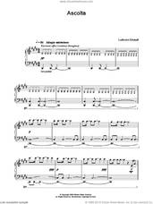 Cover icon of Ascolta sheet music for piano solo by Ludovico Einaudi, classical score, intermediate skill level
