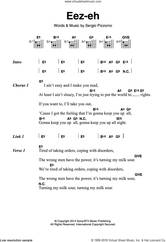 Cover icon of Eez-Eh sheet music for guitar (chords) by Kasabian and Sergio Pizzorno, intermediate skill level