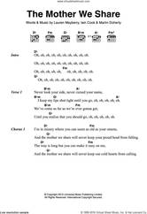 Cover icon of The Mother We Share sheet music for guitar (chords) by Chvrches, Iain Cook, Lauren Mayberry and Martin Doherty, intermediate skill level