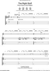 Cover icon of The Right Stuff sheet music for guitar (tablature) by Noel Gallagher's High Flying Birds and Noel Gallagher, intermediate skill level