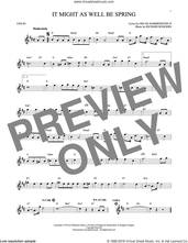 Cover icon of It Might As Well Be Spring sheet music for violin solo by Rodgers & Hammerstein, Oscar II Hammerstein and Richard Rodgers, intermediate skill level