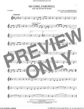 Cover icon of So Long, Farewell sheet music for clarinet solo by Rodgers & Hammerstein, Oscar II Hammerstein and Richard Rodgers, intermediate skill level