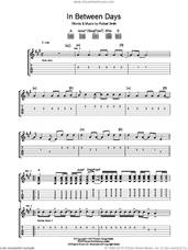 Cover icon of In Between Days sheet music for guitar (tablature) by The Cure and Robert Smith, intermediate skill level