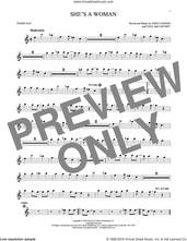 Cover icon of She's A Woman sheet music for tenor saxophone solo by The Beatles, John Lennon and Paul McCartney, intermediate skill level