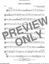 Cover icon of She's A Woman sheet music for oboe solo by The Beatles, John Lennon and Paul McCartney, intermediate skill level