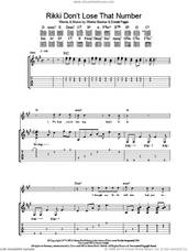 Cover icon of Rikki Don't Lose That Number sheet music for guitar (tablature) by Steely Dan, Donald Fagen and Walter Becker, intermediate skill level