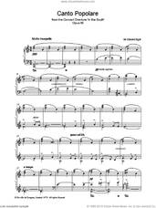 Cover icon of Canto Popolare (from In The South, Op.50) sheet music for piano solo by Edward Elgar, classical score, intermediate skill level