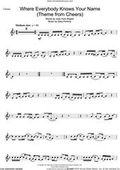 Cover icon of Where Everybody Knows Your Name (Theme from Cheers) sheet music for clarinet solo by Gary Portnoy and Judy Hart Angelo, intermediate skill level