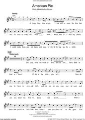 Cover icon of American Pie sheet music for clarinet solo by Madonna and Don McLean, intermediate skill level