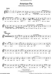 Cover icon of American Pie sheet music for flute solo by Madonna and Don McLean, intermediate skill level