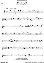 Cover icon of Sunday Girl sheet music for flute solo by Blondie and Chris Stein, intermediate skill level