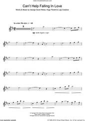 Cover icon of Can't Help Falling In Love sheet music for tenor saxophone solo by Elvis Presley, George David Weiss, Hugo Peretti and Luigi Creatore, wedding score, intermediate skill level
