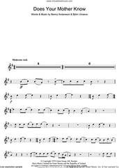 Cover icon of Does Your Mother Know sheet music for flute solo by ABBA, Benny Andersson and Bjorn Ulvaeus, intermediate skill level