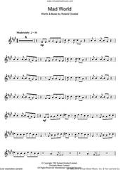 Cover icon of Mad World sheet music for clarinet solo by Tears For Fears and Roland Orzabal, intermediate skill level