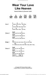Cover icon of Wear Your Love Like Heaven sheet music for guitar (chords) by Walter Donovan and Donovan Leitch, intermediate skill level
